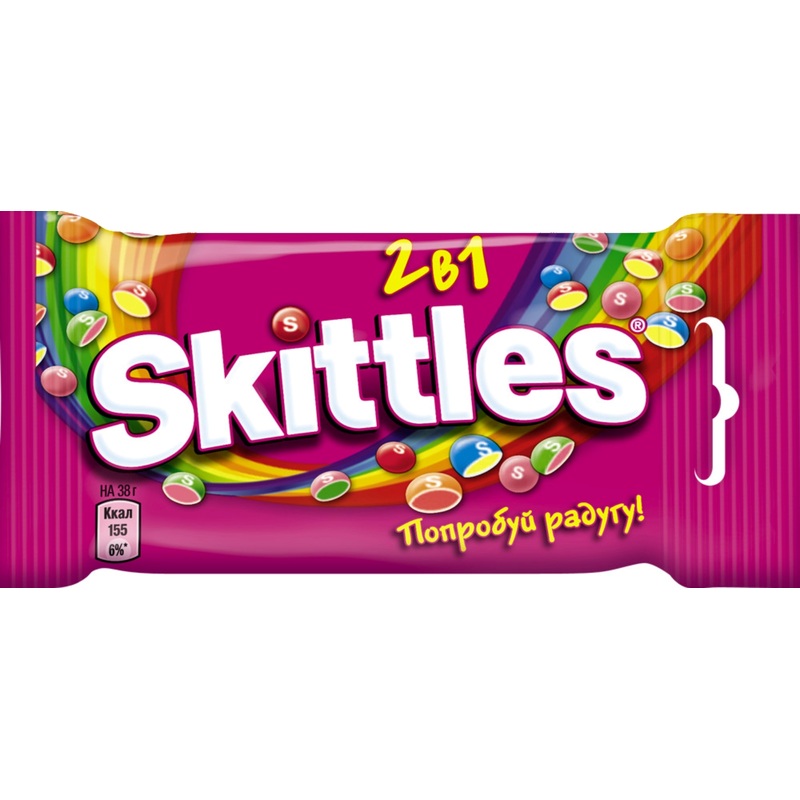 Изображение товара Драже Skittles 2в1 ассорти 38 г