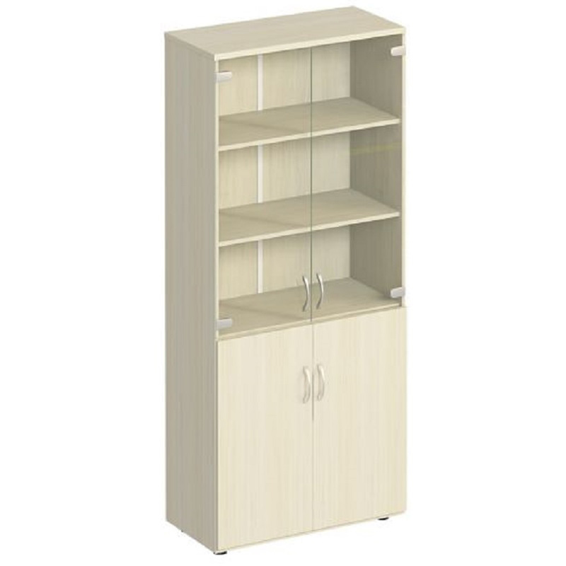 Изображение товара Шкаф для документов Комфорт К.379 светлый дуб шамони стекло 800х380x2000 мм