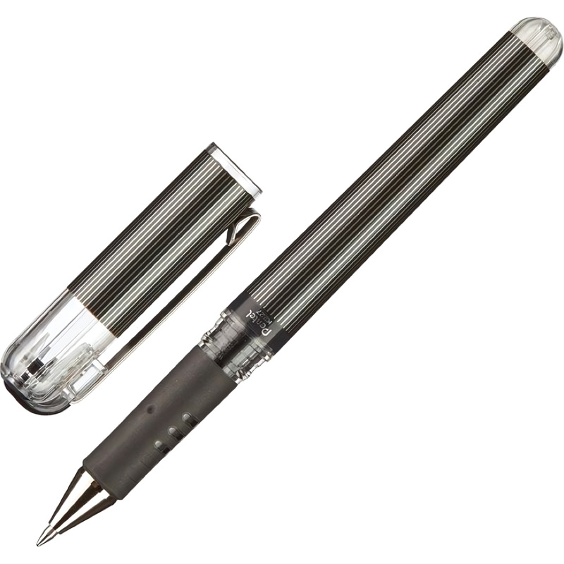 Изображение товара Гелевая ручка Pentel Hybrid gel Grip DX черная 0.35 мм стальной клип