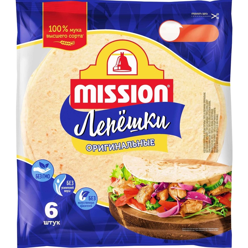 Изображение товара Лепешка Mission оригинальная пшеничная 250 г упаковка 6 штук