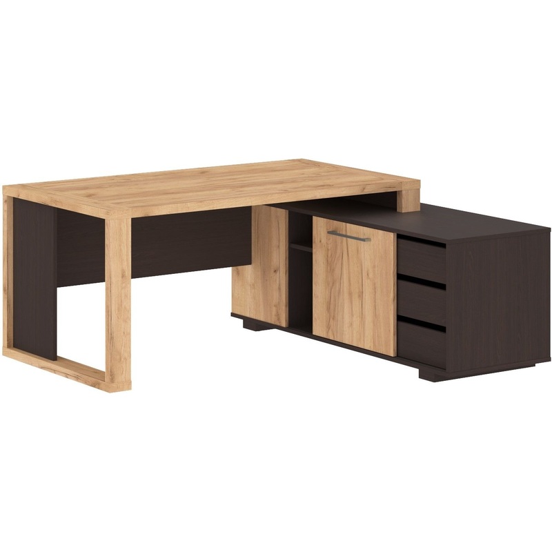 Изображение товара Угловой рабочий стол руководителя Alto ACT 1716.A R с тумбой и регулируемыми опорами