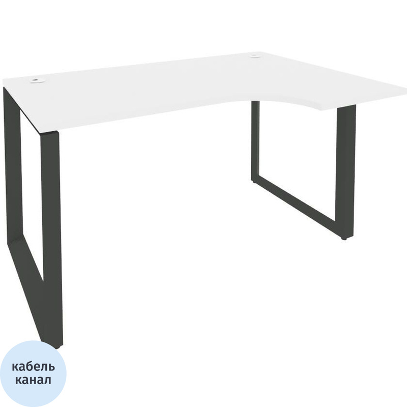Изображение товара Эргономичный правый стол ONIX-О белый бриллиант и антрацит 1380x980x750 мм