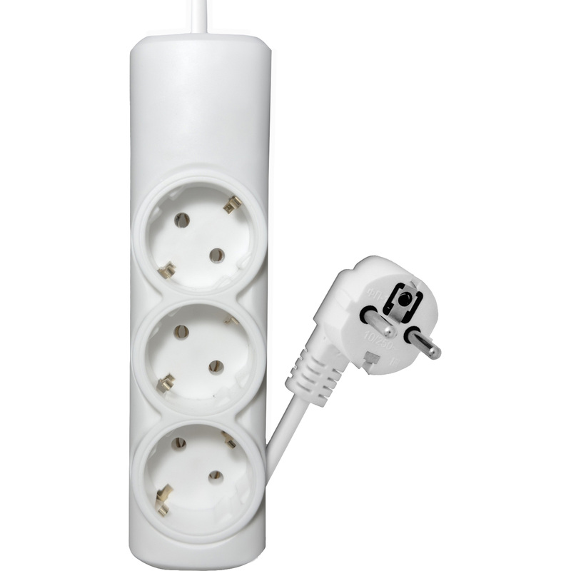 Изображение товара Удлинитель Progix PG321 3 розетки 3 метра с заземлением белый