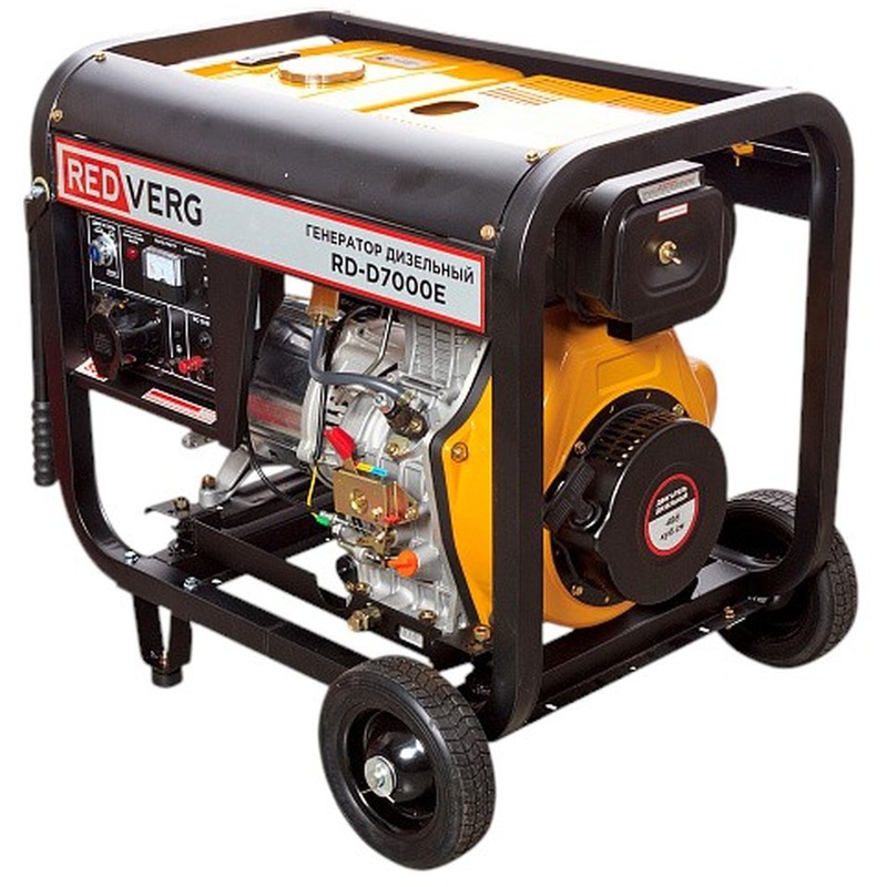 Изображение товара Дизельный генератор Redverg RD-D7000E 7 кВт с электростартером