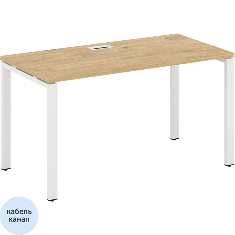 Изображение товара Стол прямой SN-6P.SP-002 (тиквуд светлый/белый, 1180х600х750 мм)