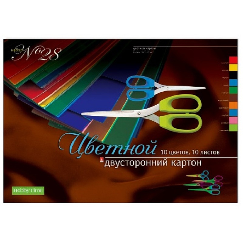 Изображение товара Картон цветной двухсторонний Альт № 28 10 листов А3 мелованный разнцветный