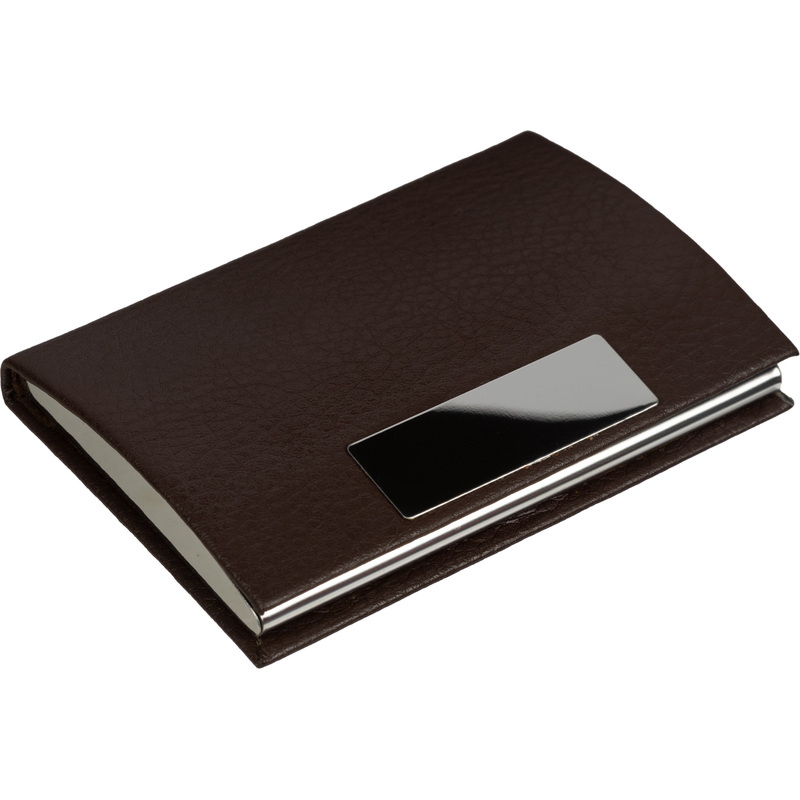 Изображение товара Визитница карманная экокожа для 20 визиток в коричневом цвете
