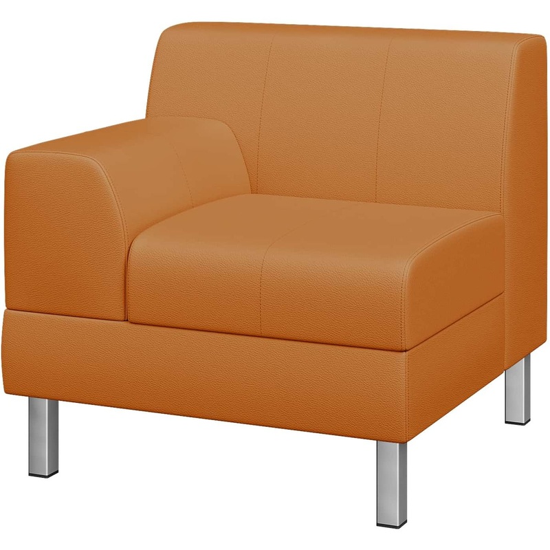 Изображение товара Модуль дивана прямой Flagman одноместный левый оранжевый из экокожи