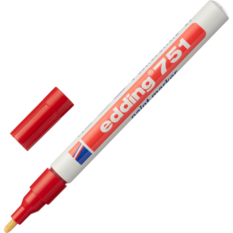 Изображение товара Промышленный лаковый маркер Edding E-751/2 красный 1-2 мм для промышленной маркировки