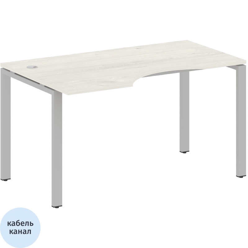 Изображение товара Эргономичный левый офисный стол Metal System Style БП.СА-2 Л 1400х900х750 мм серый дуб наварра