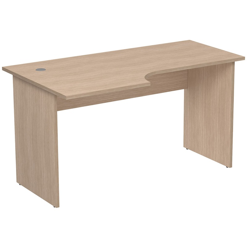 Изображение товара Криволинейный письменный стол из ЛДСП в стиле new дуб 1400х800х750 мм