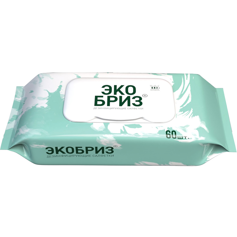 Изображение товара Салфетки влажные Экобриз дезинфицирующие (60 штук в упаковке)