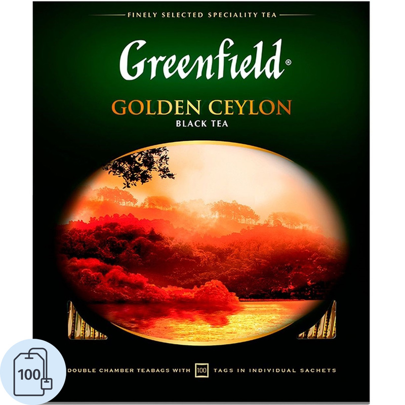 Изображение товара Чай черный Greenfield Golden Ceylon 100 пакетиков