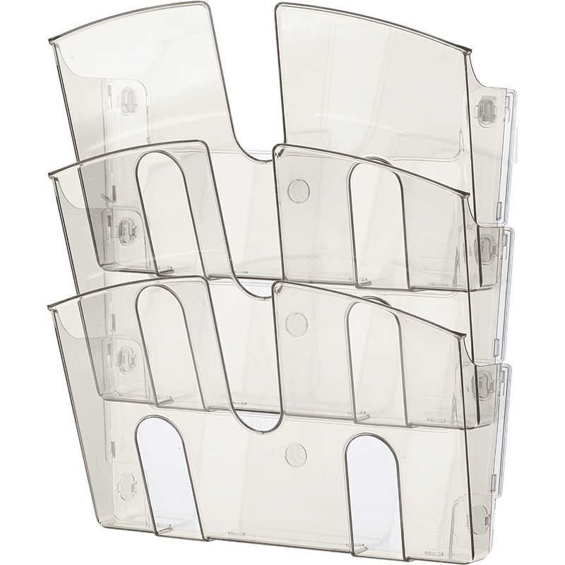 Изображение товара Настенный лоток формата А4 Attache с 3 отделениями серый