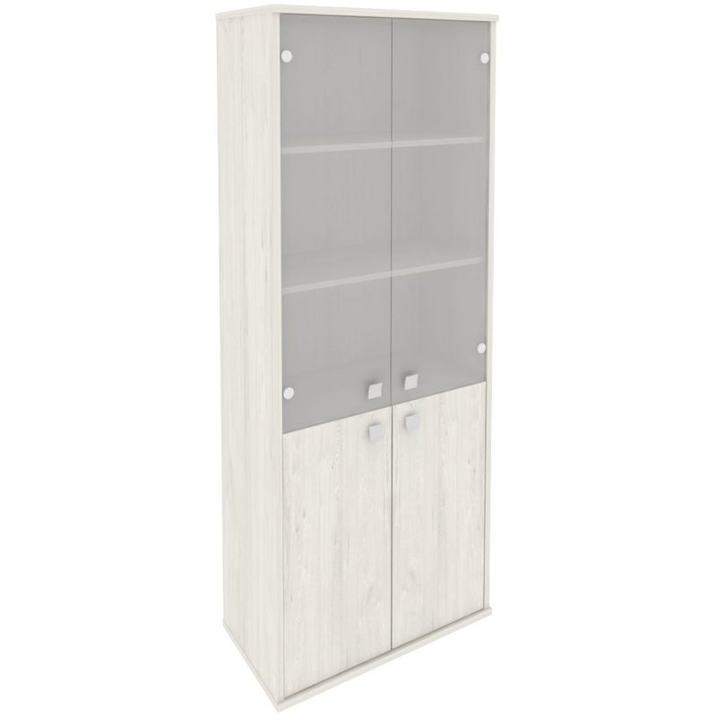 Изображение товара Шкаф для документов со стеклом из дуба наварра 778x410x1980 мм