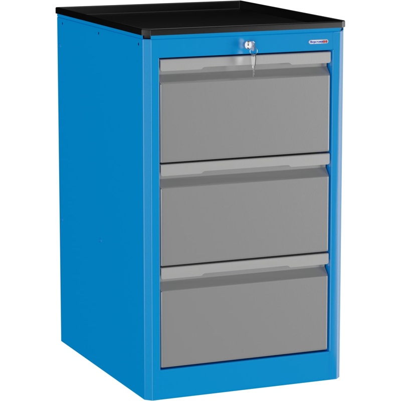 Изображение товара Тумба инструментальная Верстакофф TNC P3.С серый синий 500х600х855 мм