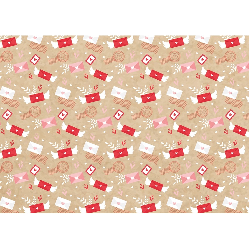 Изображение товара Бумага упаковочная ГК Горчаков Письма любимым крафтовая разноцветная 80 г/кв.м (1 рулон, 70x100 см)