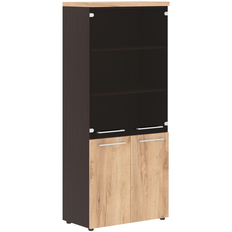 Изображение товара Шкаф комбинированный Alto AHC 85.7C с стеклом 850х456х1969 мм дуб бофорд венге магия