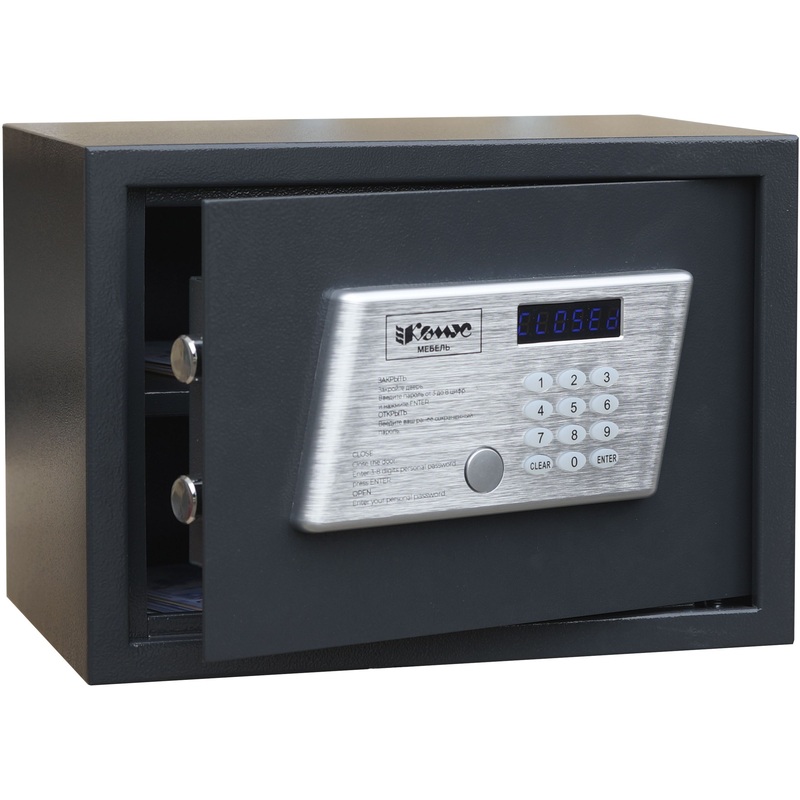 Изображение товара Мебельный сейф Комус Мебель электронный с подсветкой и креплением 350x250x250 мм