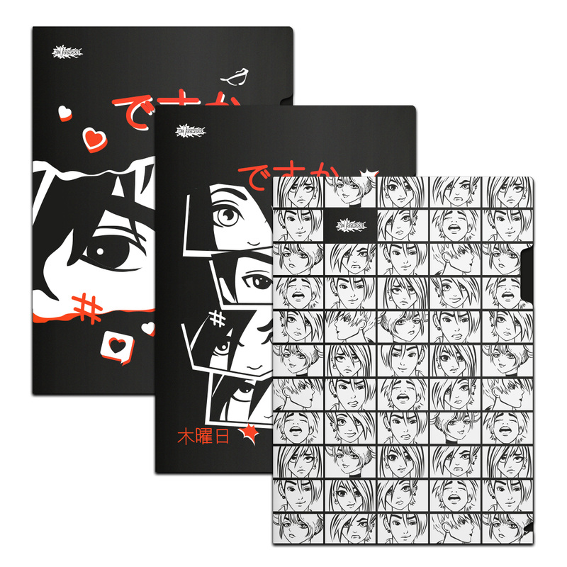 Изображение товара Папка-уголок №1 School Аниме Комикс А4 пластиковая 180 мкм, 3 шт в упаковке