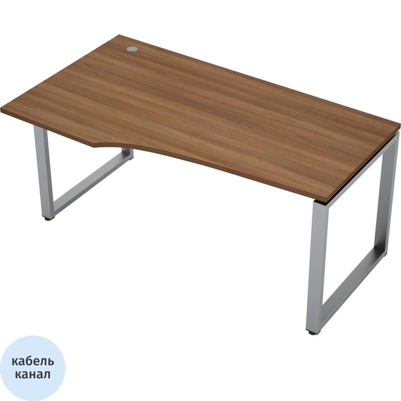 Изображение товара Стол эргономичный Avance 6М-О.620 левый (шамони тёмный/алюминий матовый, 1600х900х750 мм)