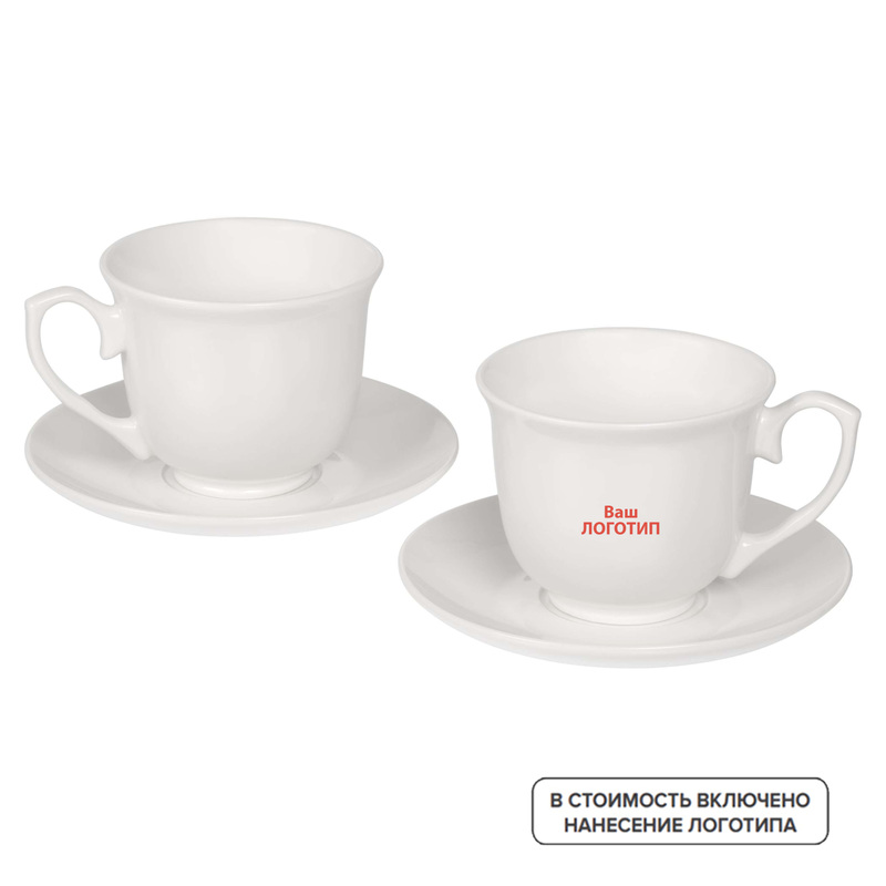 Изображение товара Набор чайный Small Talk на 2 персоны c индивидуальной одноцветной печатью (20 наборов в упаковке)