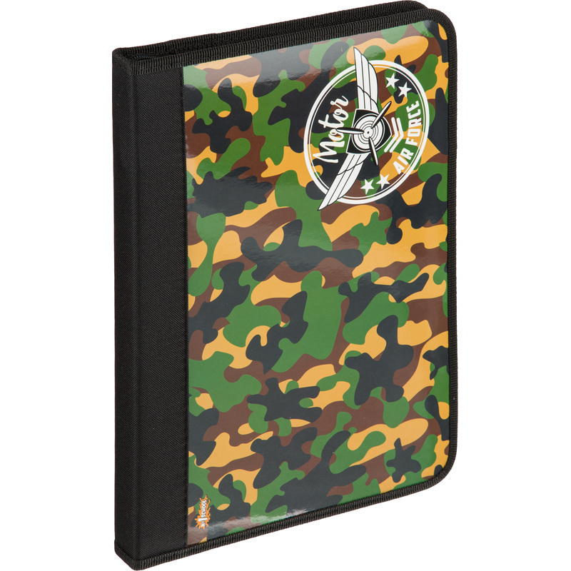 Изображение товара Папка для труда Комус Класс Military А4 картон с отделением на молнии