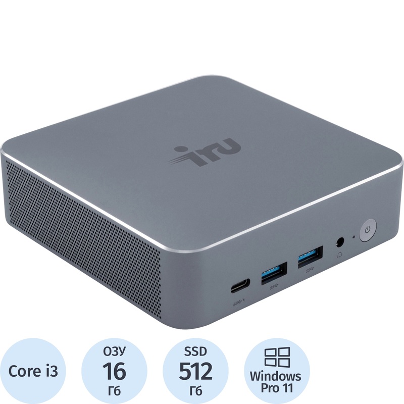 Изображение товара Мини ПК iRU Tactio 515 Core i3 1220P/DDR5 16 ГБ/SSD 512/Windows 11 Pro (2108521)