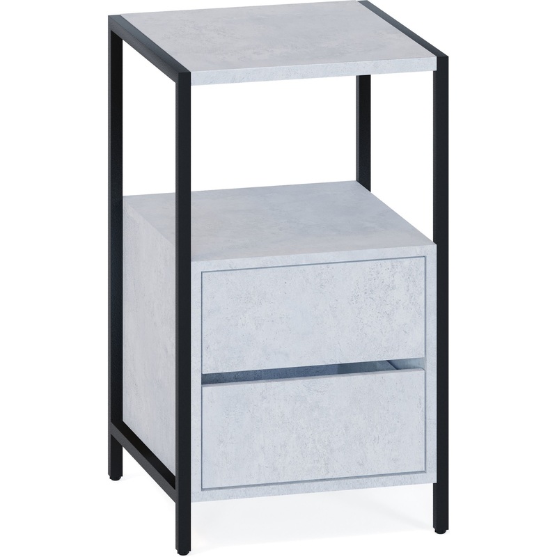 Изображение товара Многофункциональная прикроватная тумба КТ-400 в стиле лофт бетонная с ящиками и полками