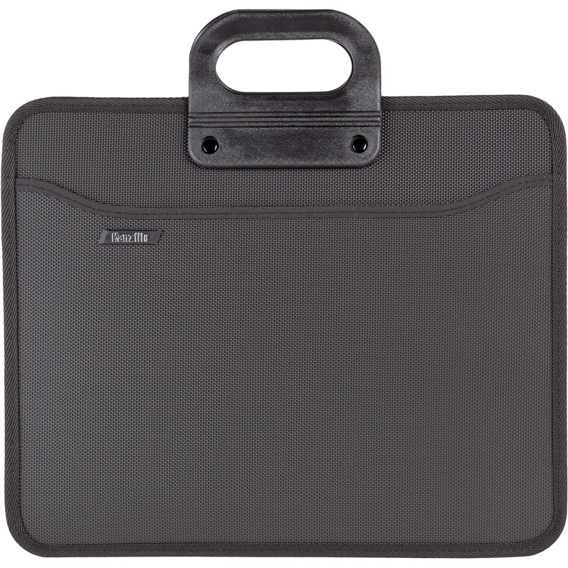 Изображение товара Пластиковая папка-портфель А4+ черная с 4 отделениями 39x32 см