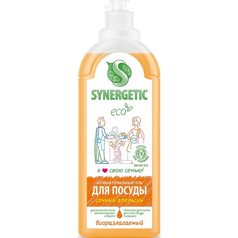 Изображение товара Средство для мытья посуды Synergetic Сочный апельсин гель 1 л