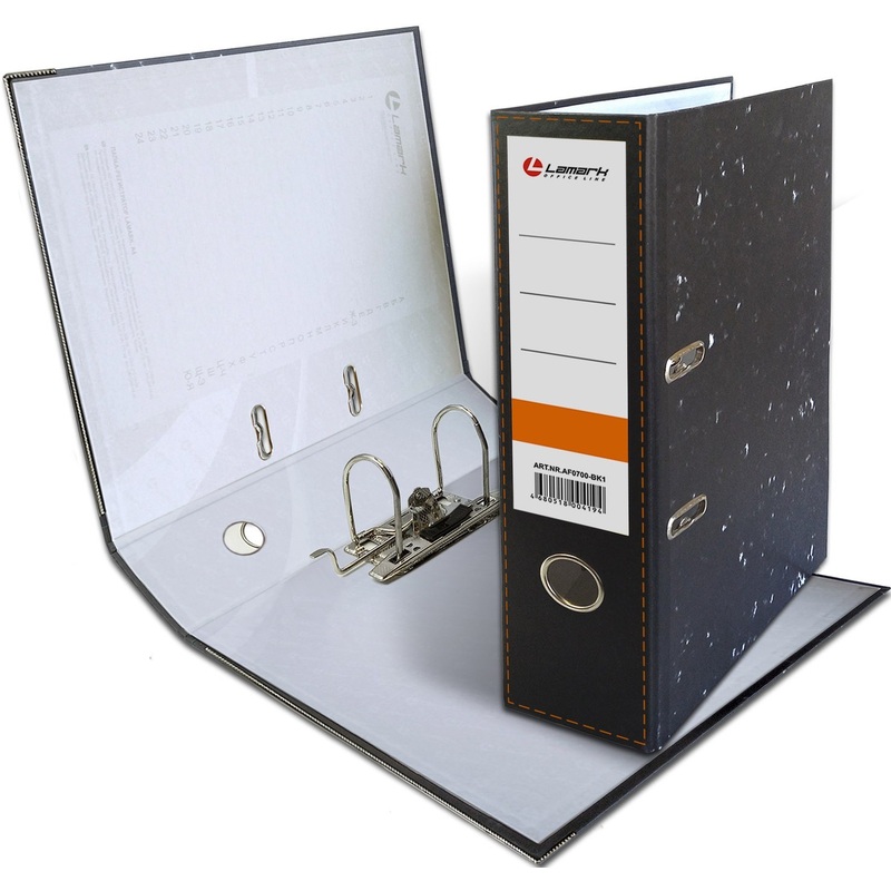 Изображение товара Папка-регистратор 75 мм чёрная бумага с защитным уголком