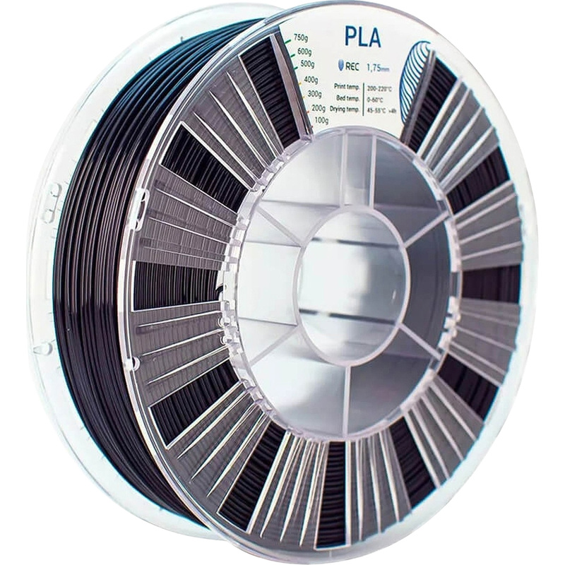 Изображение товара Пластик PLA для 3D-принтера Rec черный матовый 1.75 мм 0.75 кг