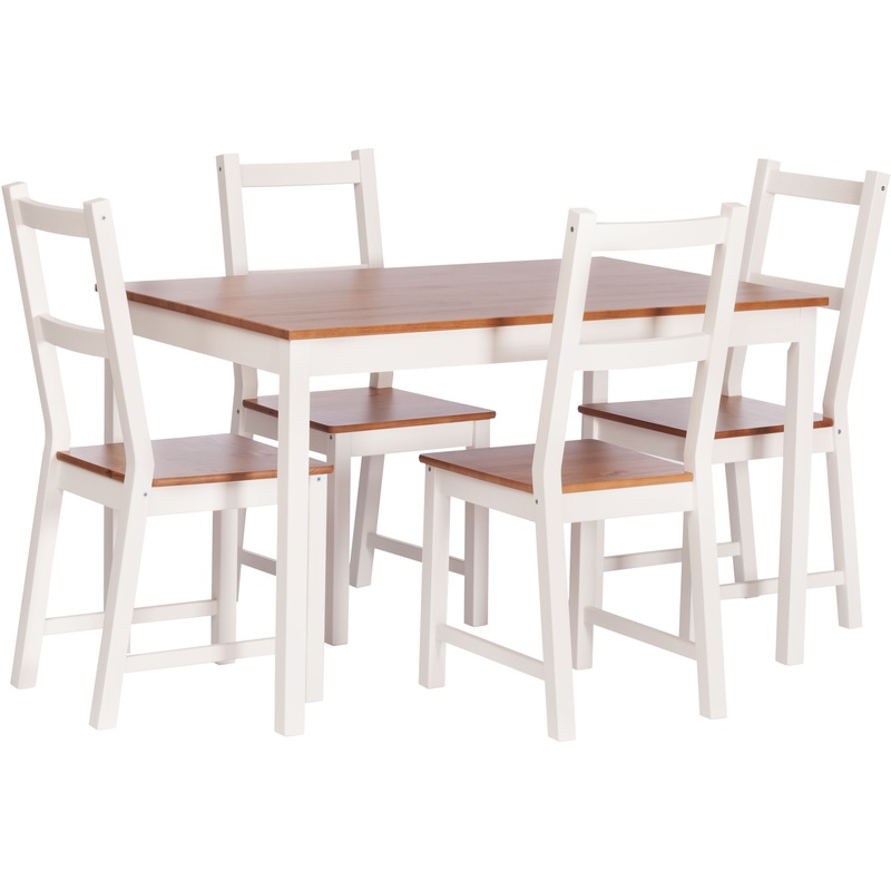 Изображение товара Обеденный комплект мебели Bereza Соната из массива сосны белый 4 места