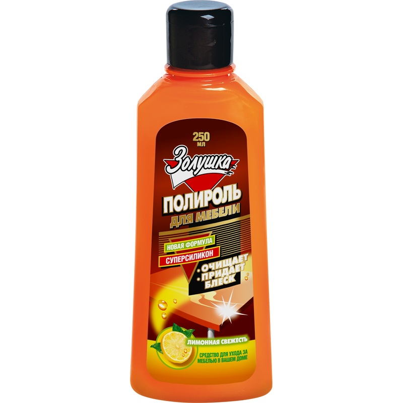 Изображение товара Полироль для мебели Золушка Лимонная Свежесть 250 мл для ухода и защиты поверхности
