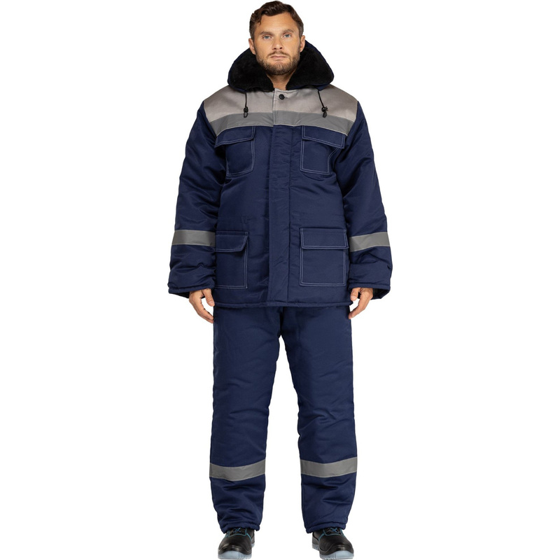 Изображение товара Зимний рабочий костюм з35-КБР мужской утепленный с капюшоном и отражателями
