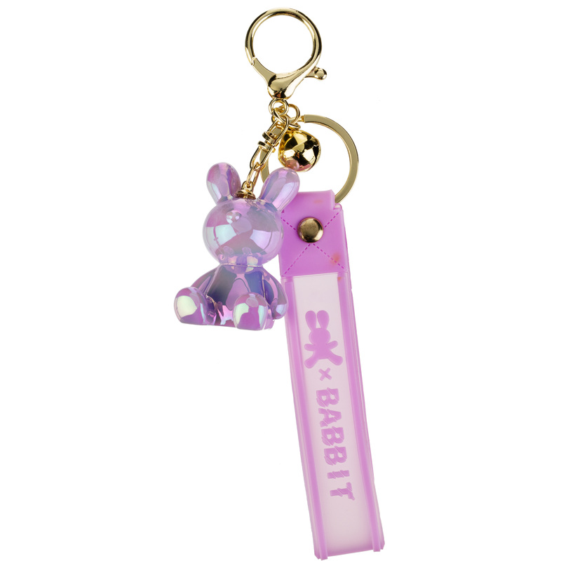 Изображение товара Брелок Зайка металлик фиолетовый 5x3 см для девочек стильный аксессуар