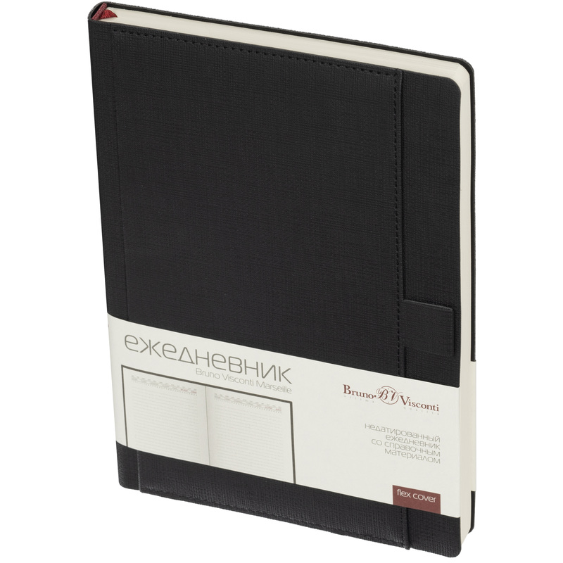 Изображение товара Ежедневник Bruno Visconti Marseille искусственная кожа А5 136 листов черный