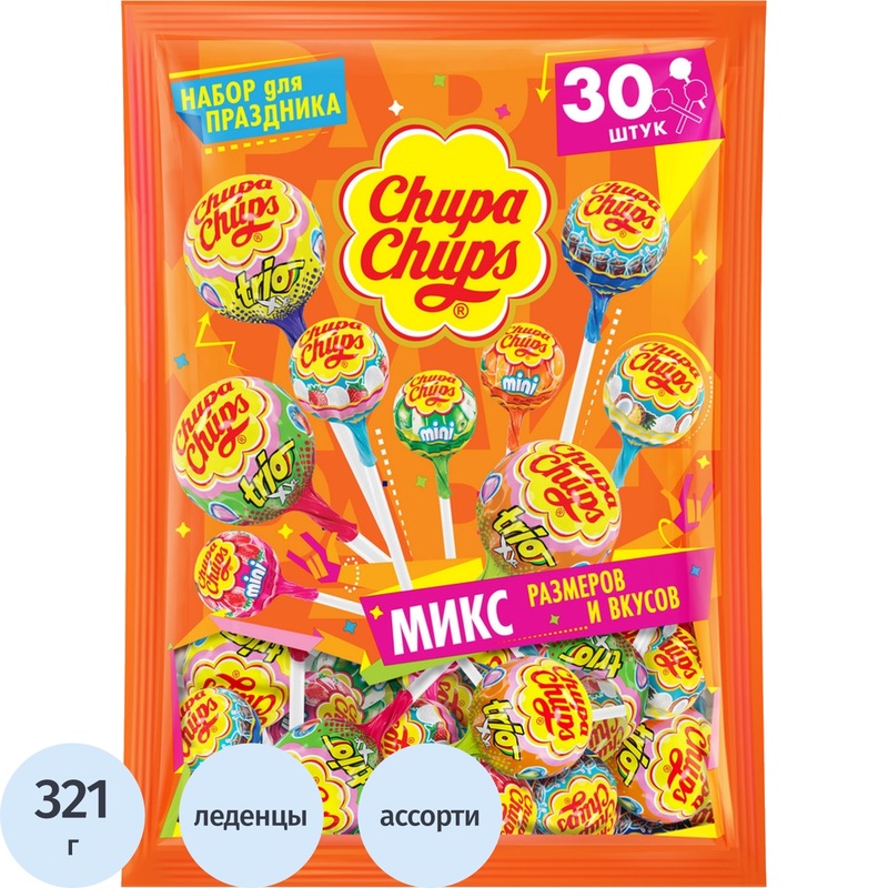 Изображение товара Карамель Chupa Chups Party Pack ассорти 321 г