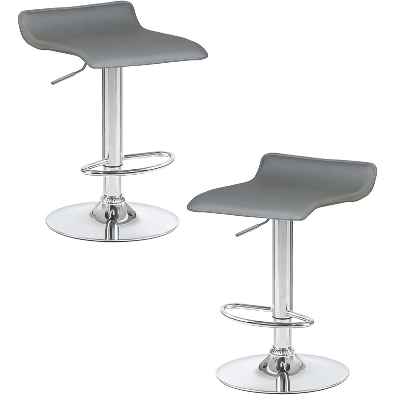 Изображение товара Стул барный LM-3013-N серый с хромированным основанием набор 2 шт