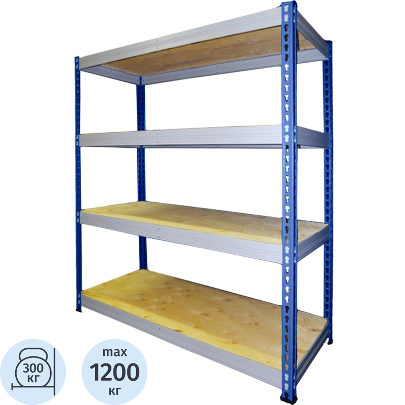 Изображение товара Стеллаж металлический Металл Завод МКФ18615 2 0 4 полки 1525x610x2500 мм