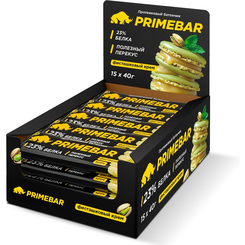 Изображение товара Протеиновый батончик Primebar фисташковый крем 15 шт по 40 г