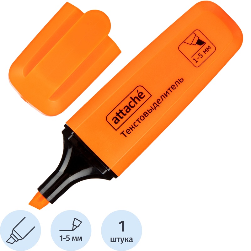 Изображение товара Текстовыделитель Attache Palette оранжевый с толщиной линии 1-5 мм