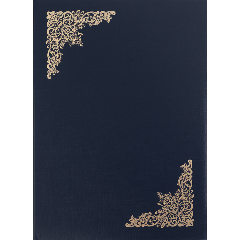 Изображение товара Адресная папка А4 синяя с тиснением и золотым орнаментом