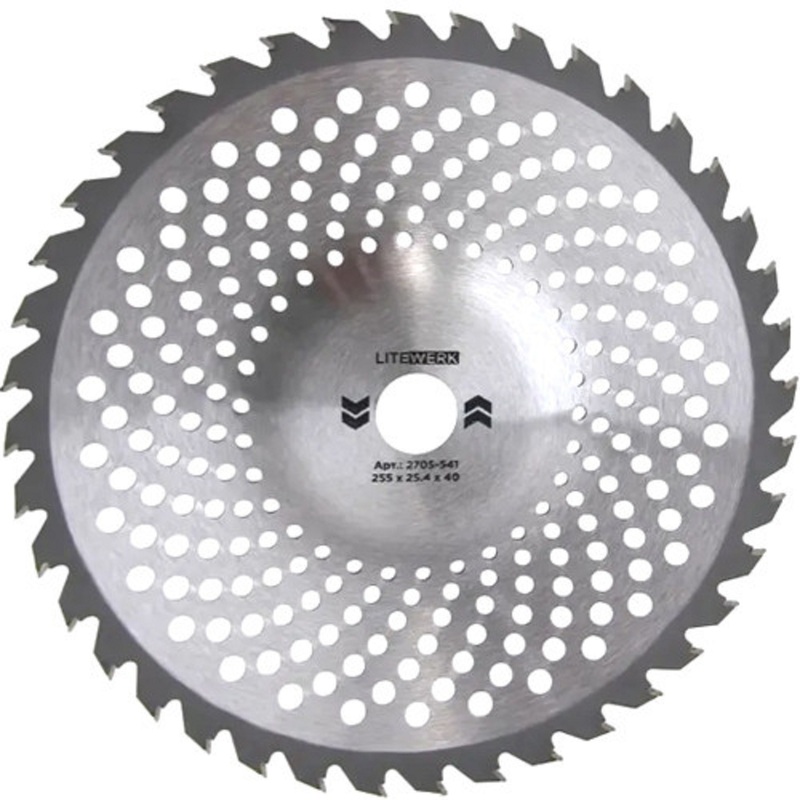 Изображение товара Диск для триммера LiteWerk 255х25.4 мм 40 зубьев для густой травы и кустарника