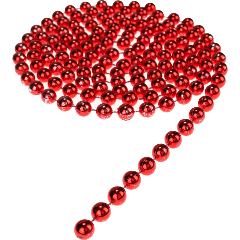 Изображение товара Новогодние бусы на ёлку Miland Яркий праздник 180 см пластиковые красные