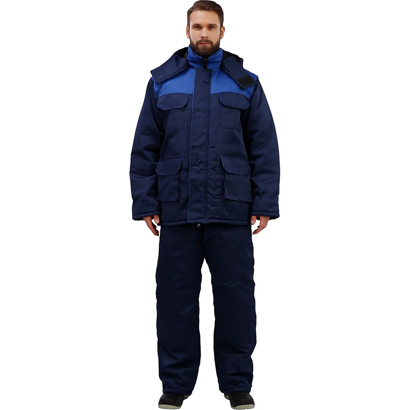 Изображение товара Зимний рабочий костюм мужской з12-КПК синий/васильковый утепленный водоотталкивающий