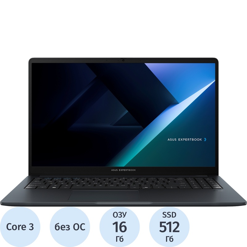 Изображение товара Ноутбук Asus ExpertBook B1503CVA-S74861 15.6" серый Intel Core 3 100U/16 ГБ/SSD 512 ГБ (90NX0801-M05BZ0)
