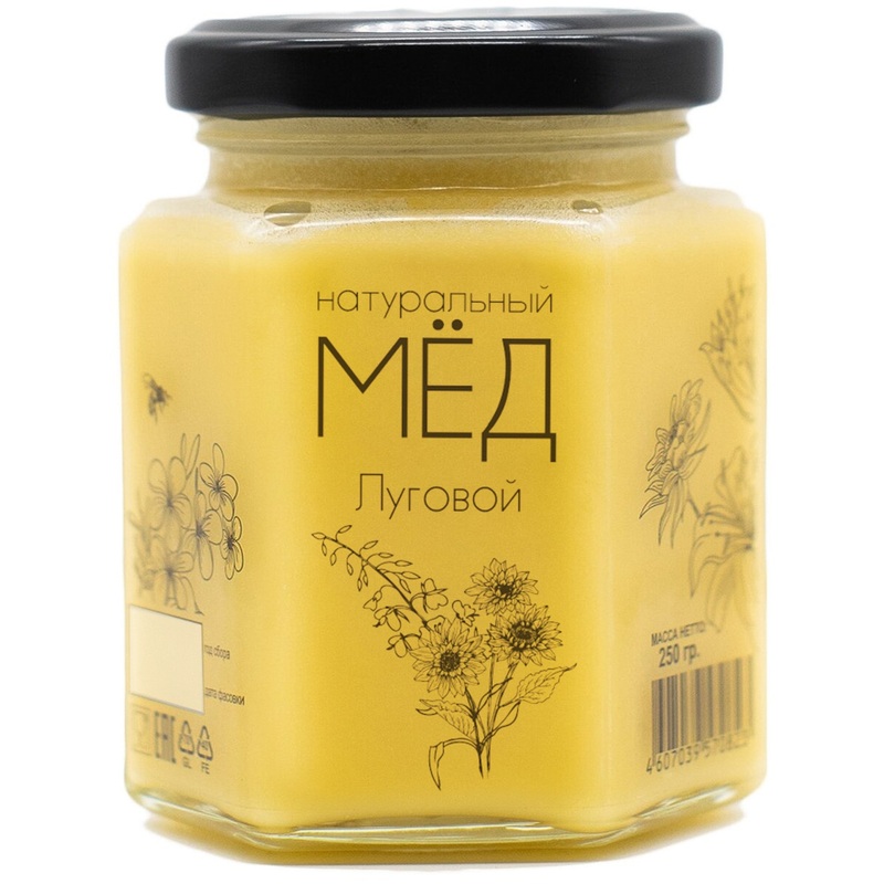 Изображение товара Мёд Медовые Вечера натуральный луговой 250 г