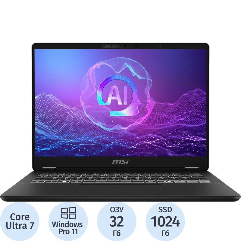 Изображение товара Ноутбук MSI Prestige 14 AI+ Evo C2VMG-044RU 14" серый Intel Core Ultra 7 258V/32 ГБ/SSD 1024 ГБ (9S7-14N321-044)